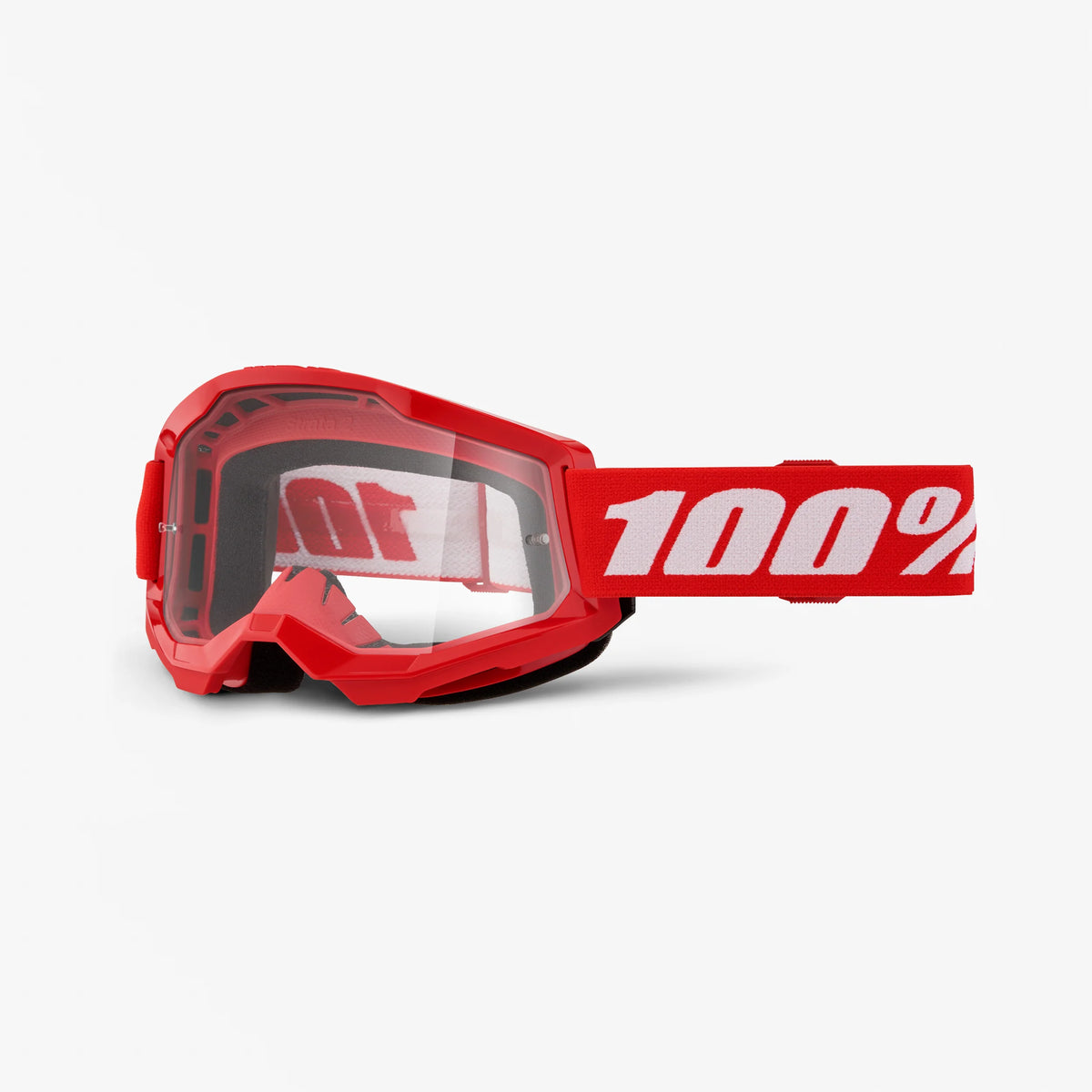 100% Strata 2 Goggle Clear | red