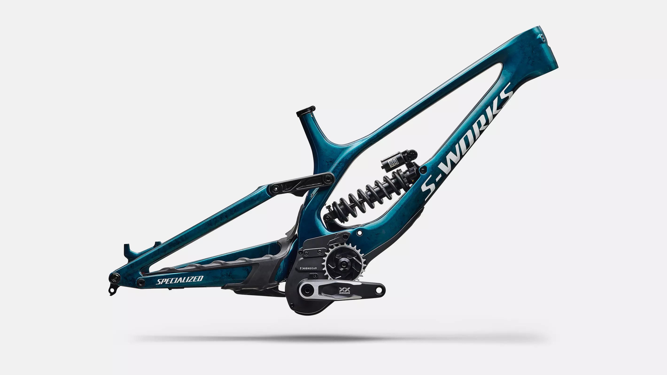 S-Works Demo 11 Frameset | gloss teal tint carbon/smoke/white