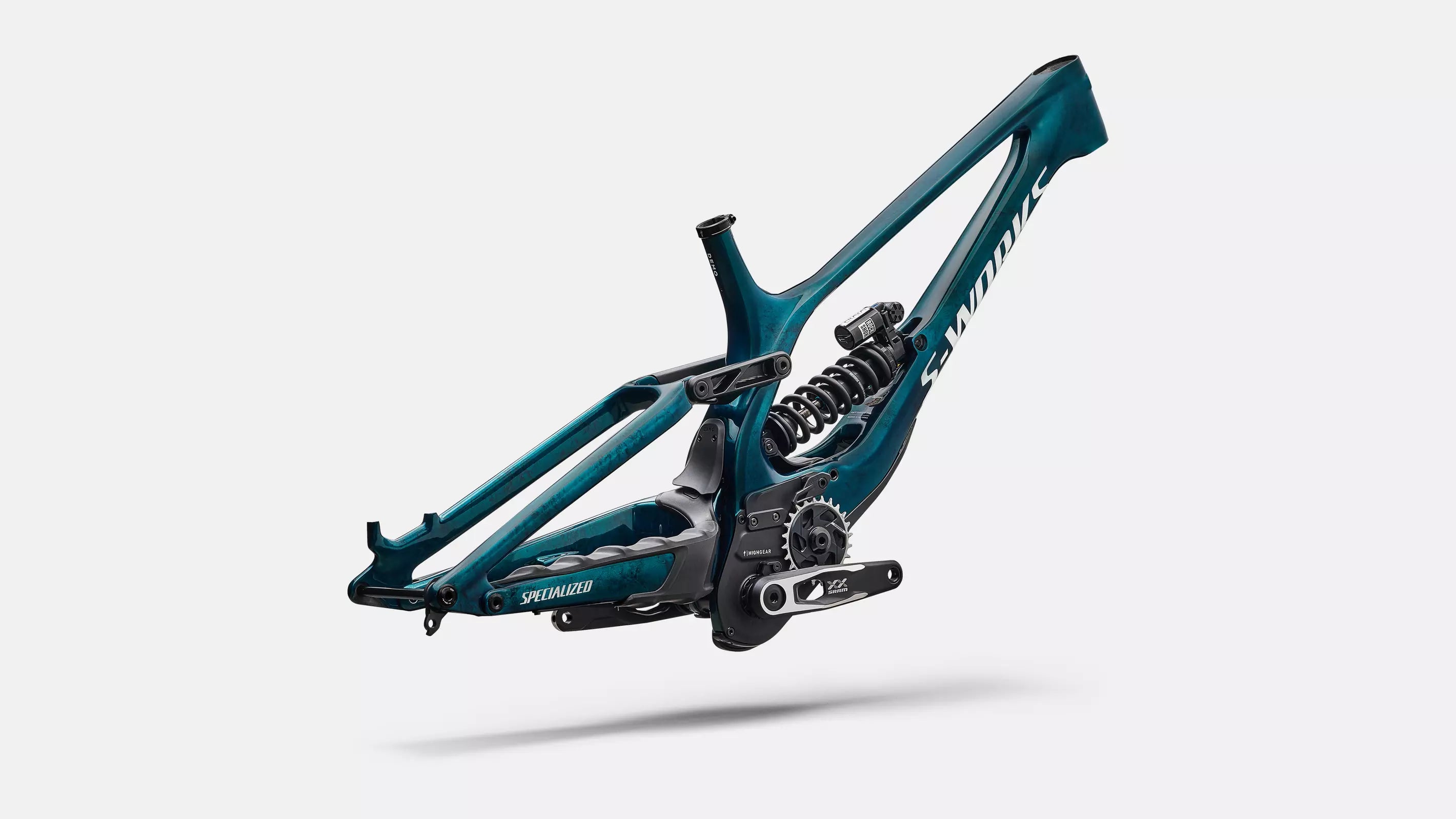 S-Works Demo 11 Frameset | gloss teal tint carbon/smoke/white