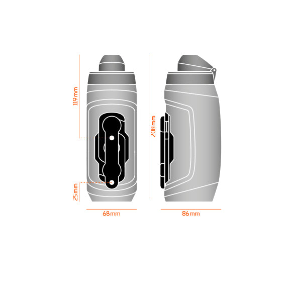 FIDLOCK Twist Bottle 590 inkl. Bike Base | transparent/black