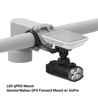 LEZYNE Garmin/Wahoo GPS Forward Mount mit GoPro Adapter | black