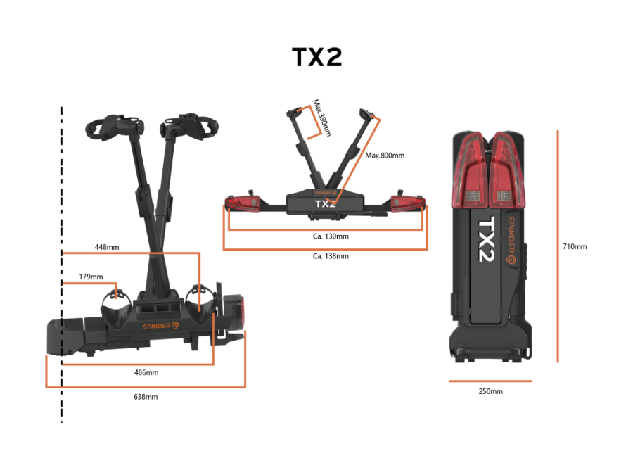 SPINDER TX2 Fahrradträger | black